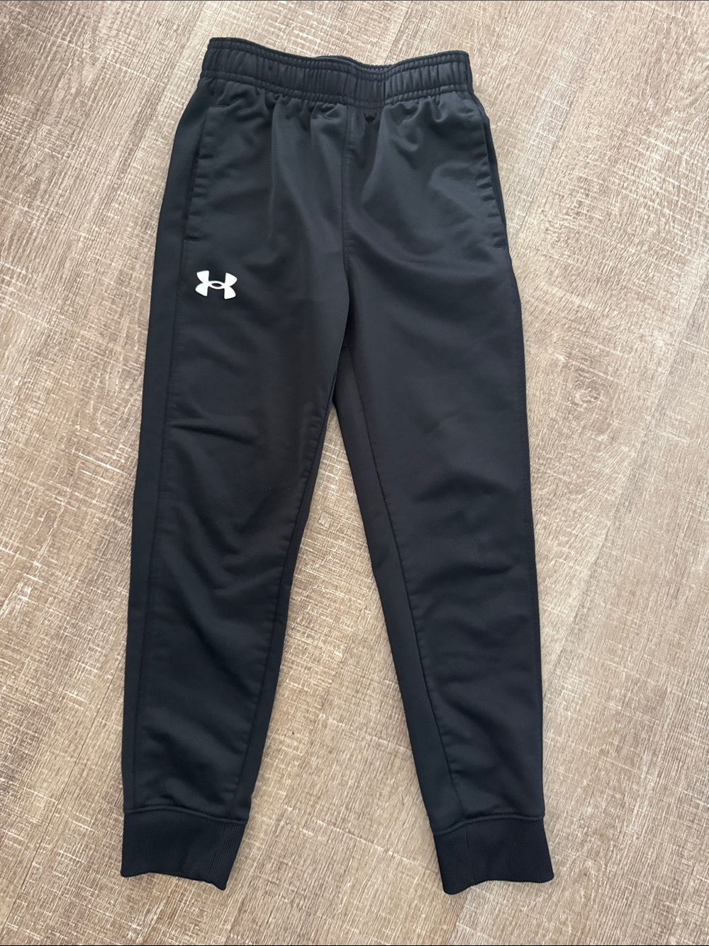 Under Armour Boys Black Athletic Joggers with White Logo